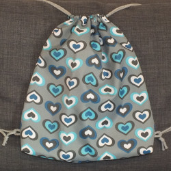 Waterproof backpack bag - Hearts blue