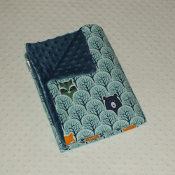 Minky / thin cotton blanket - Animals in the forest