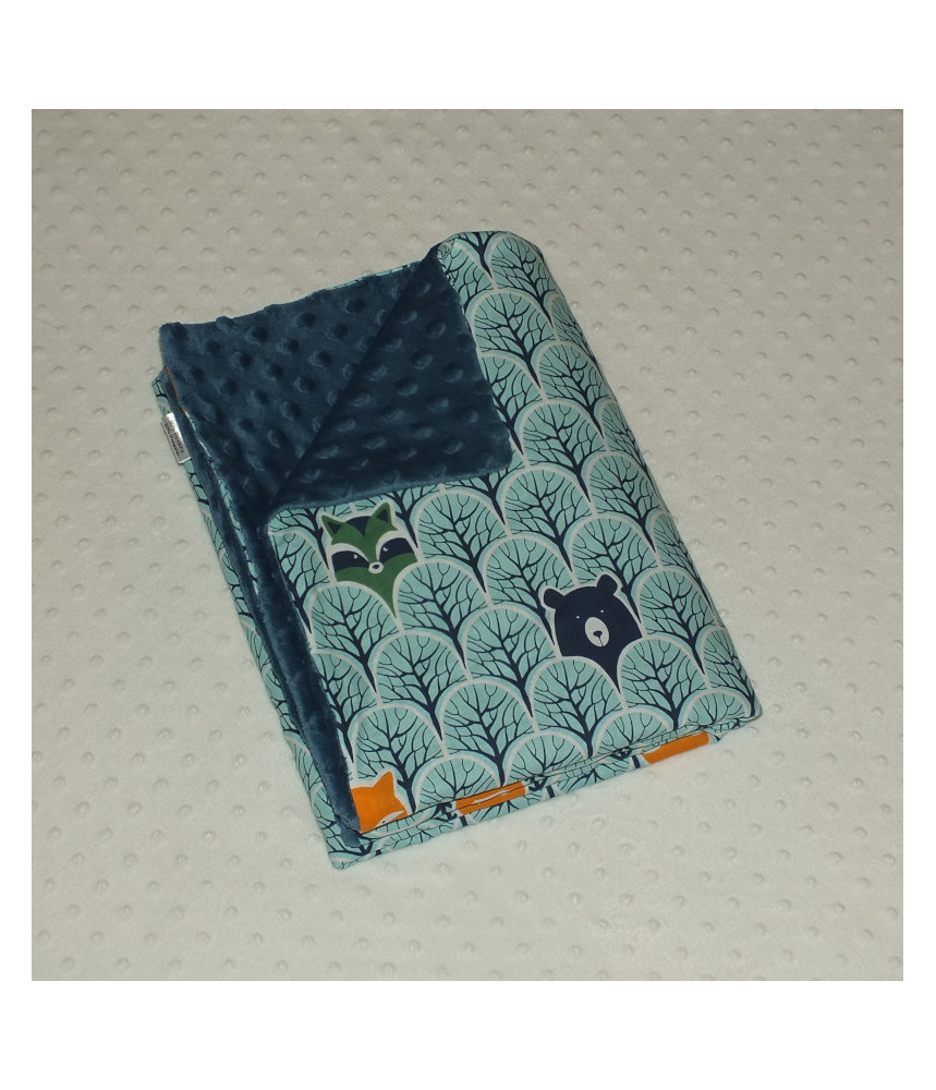 Minky / thin cotton blanket - Animals in the forest