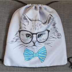 Bag-backpack - Cat with glasses